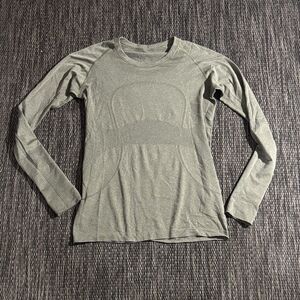 Lululemon Swiftly Tech Long Sleeve Heathered Fatigue Green Silverescent Size 10